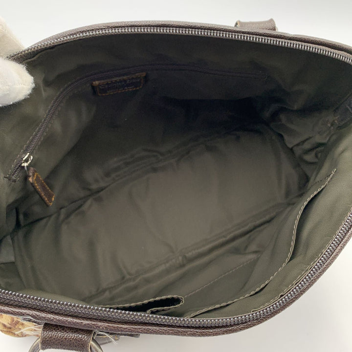CHRISTIAN Top quality Dior Brown Logo Oblique Canvas Satchel Shoulder Bag