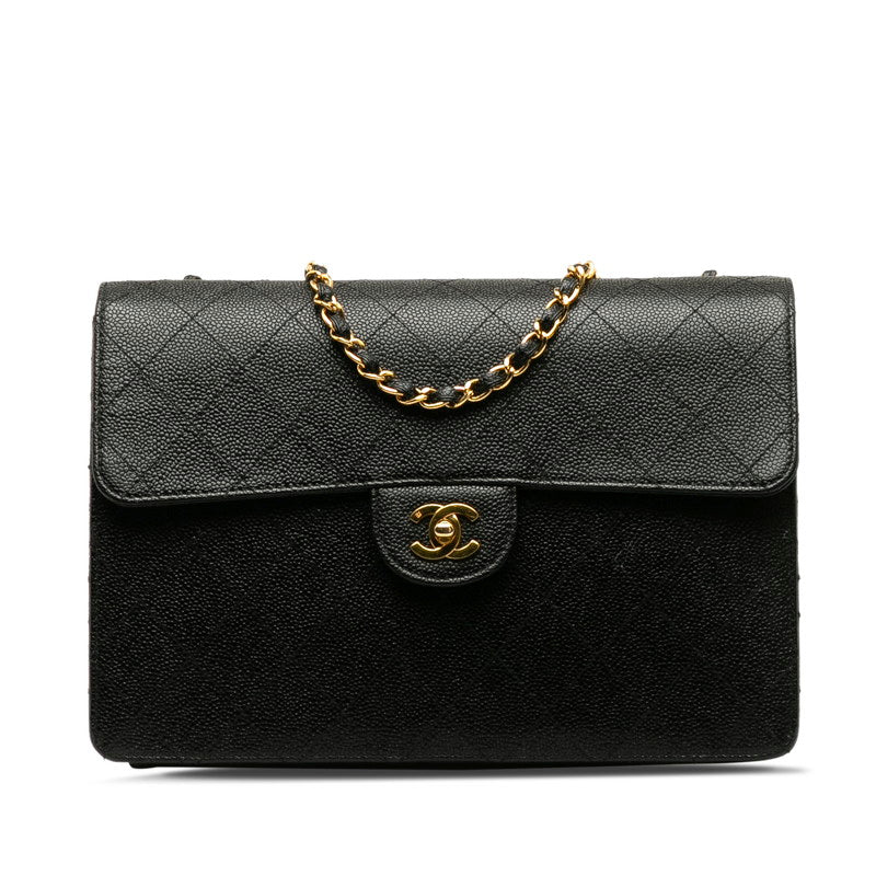 Top Quality Chanel Decamatrasse ingle Flap Gold  Chain Shoulder Bag Black   CHANEL