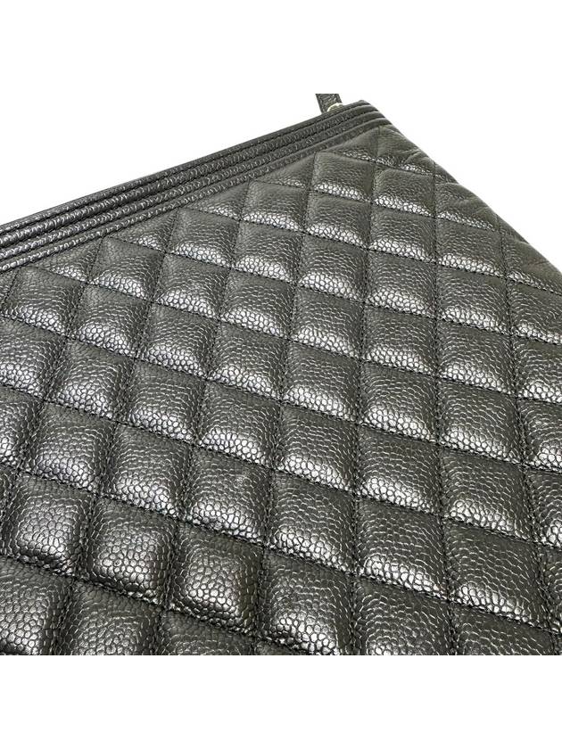 A84407 Cavier Skin Boy Vintage Gold Plated Large Clutch Chanel