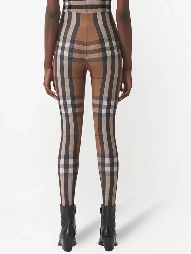 Burberry Stretch Check Pattern Leggings Brown