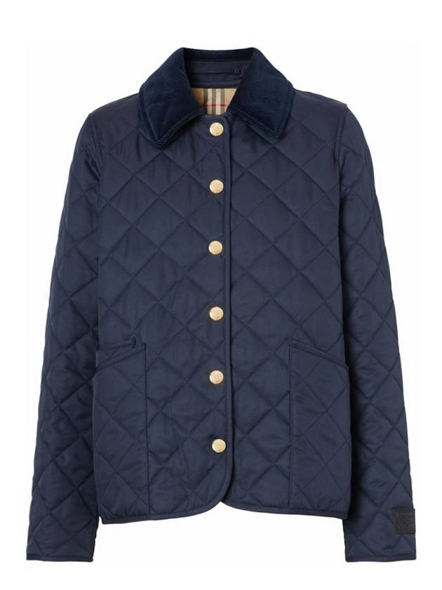 Burberry Corduroy Diamond Quilted Jacket Blue