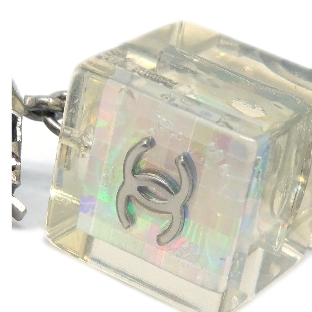 Top Quality Chanel Dangle Cube Earrings Clip-On Silver 97P