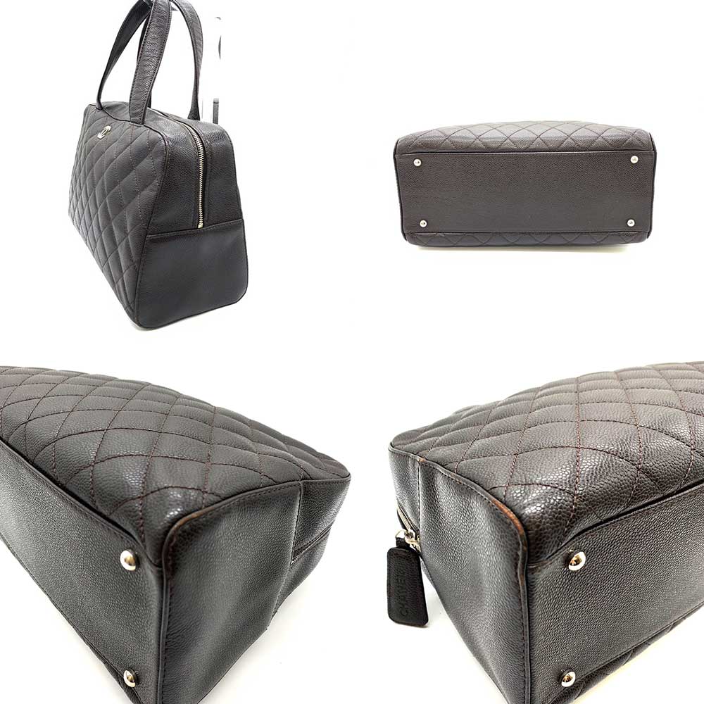 Top Quality Chanel Caviar Skin Matelasse Mini Boston Bag