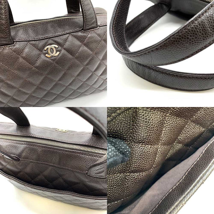Top Quality Chanel Caviar Skin Matelasse Mini Boston Bag