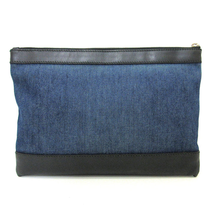Top Quality Balenciaga Denim Canvas Leather Clutch Bag