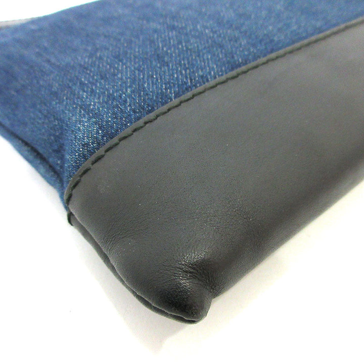Top Quality Balenciaga Denim Canvas Leather Clutch Bag