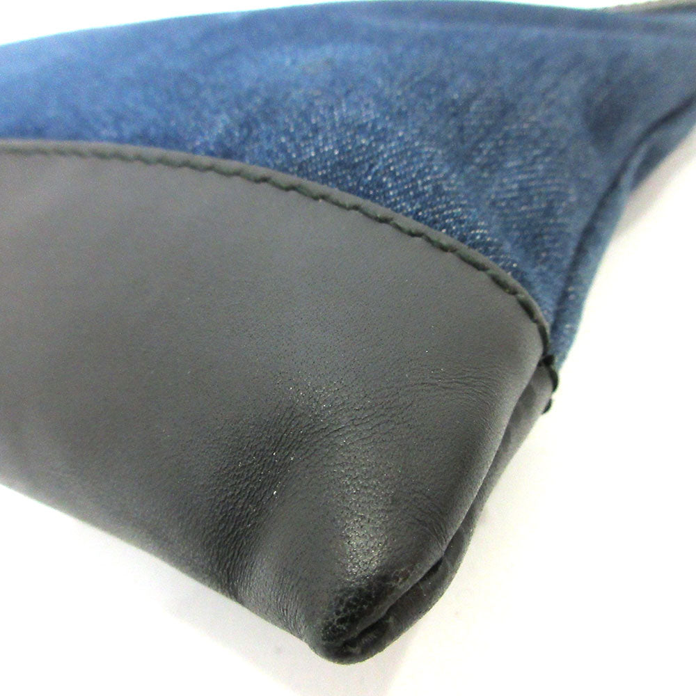 Top Quality Balenciaga Denim Canvas Leather Clutch Bag