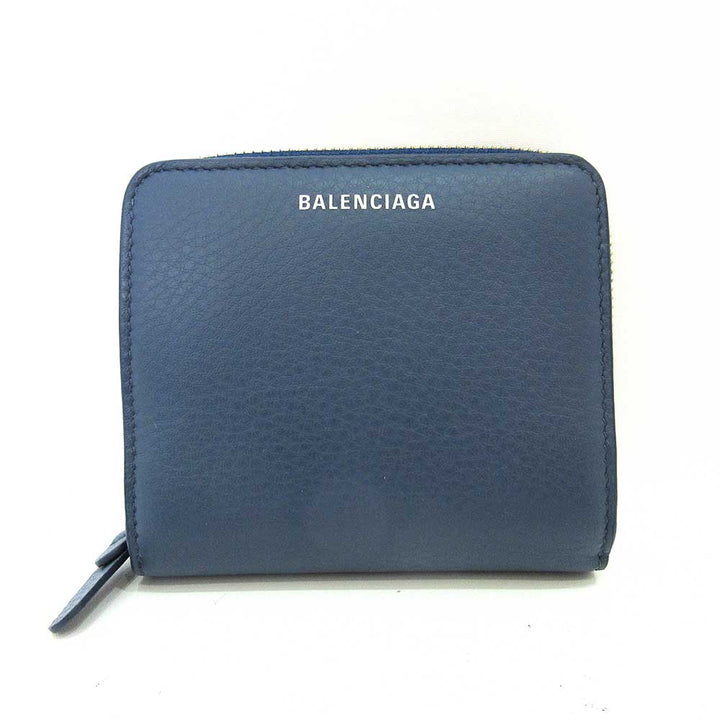 Top Quality Balenciaga Leather Mini Wallet Blue