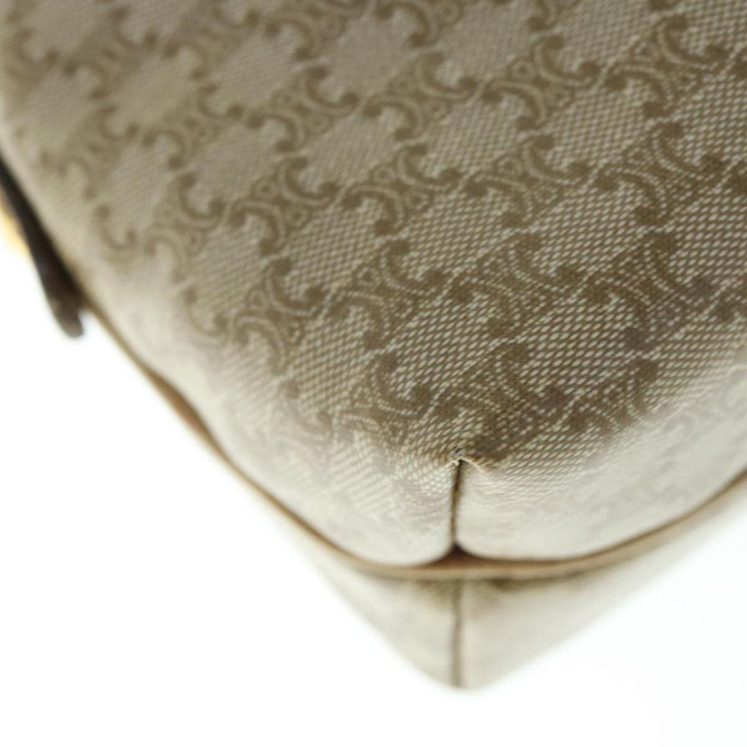 Celine Macadam Canvas Shoulder Bag Beige Auth 60008