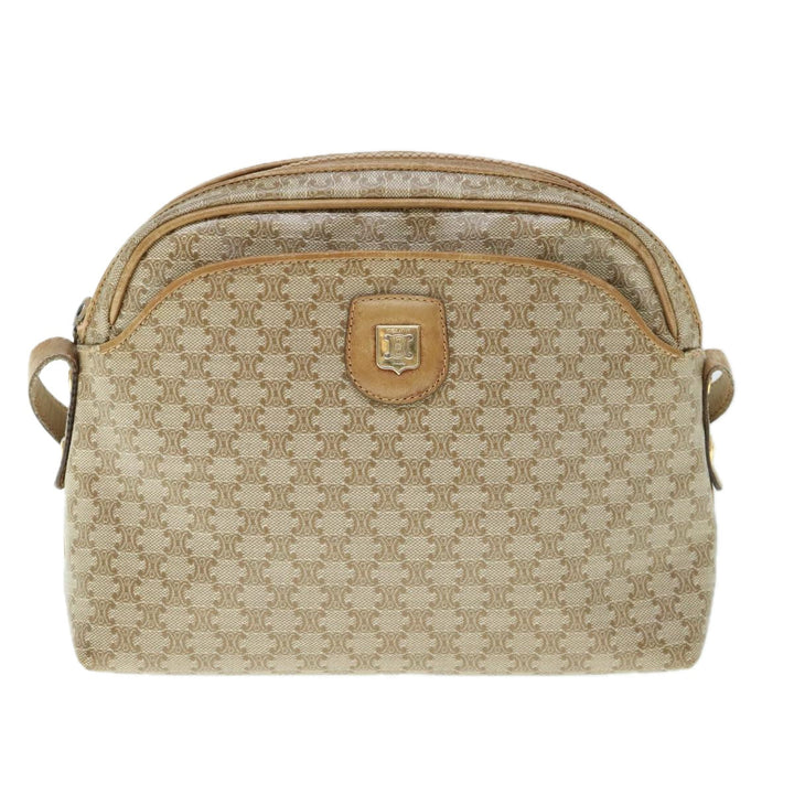 Celine Macadam Canvas Shoulder Bag Beige Auth 60008