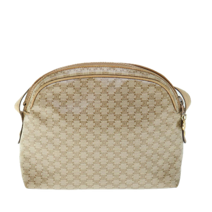 Celine Macadam Canvas Shoulder Bag Beige Auth 60008