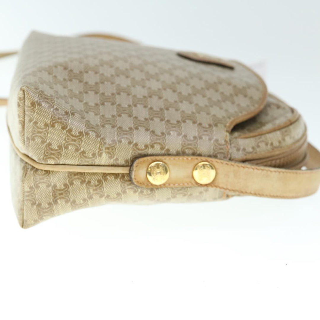 Celine Macadam Canvas Shoulder Bag Beige Auth 60008
