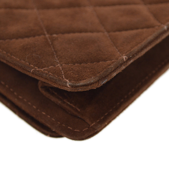Top Quality Chanel Brown Suede Party Handbag
