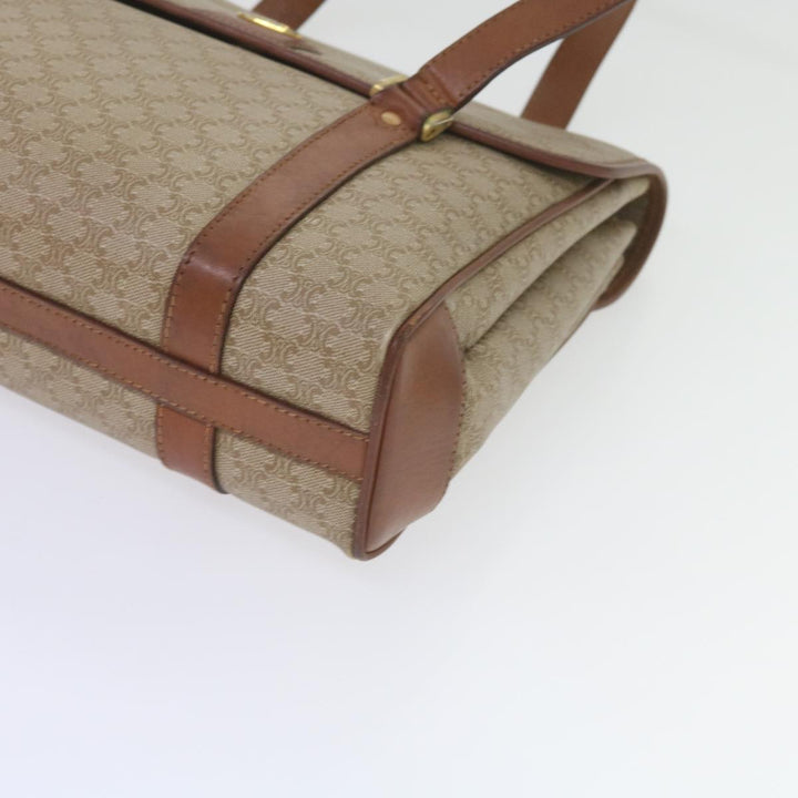 Celine Macadam Canvas Shoulder Bag Beige Auth 60074