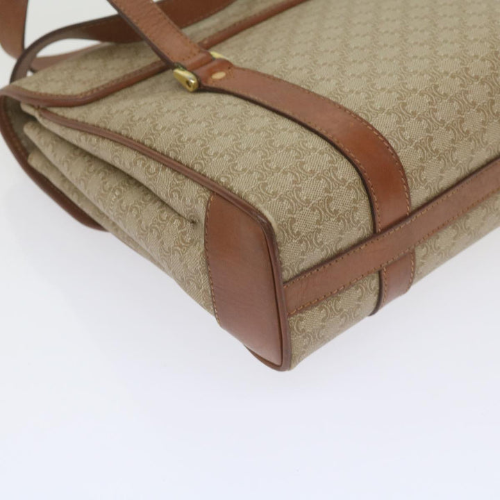 Celine Macadam Canvas Shoulder Bag Beige Auth 60074