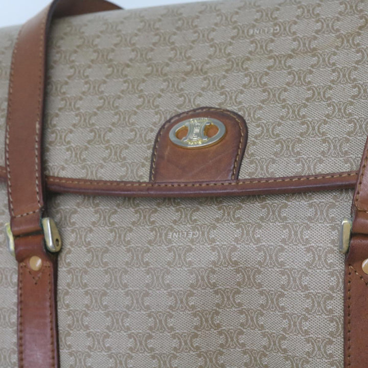 Celine Macadam Canvas Shoulder Bag Beige Auth 60074