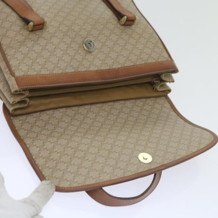 Celine Macadam Canvas Shoulder Bag Beige Auth 60074