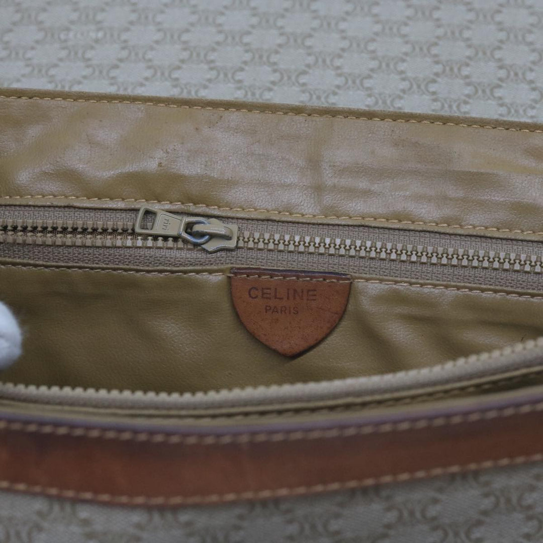 Celine Macadam Canvas Shoulder Bag Beige Auth 60074