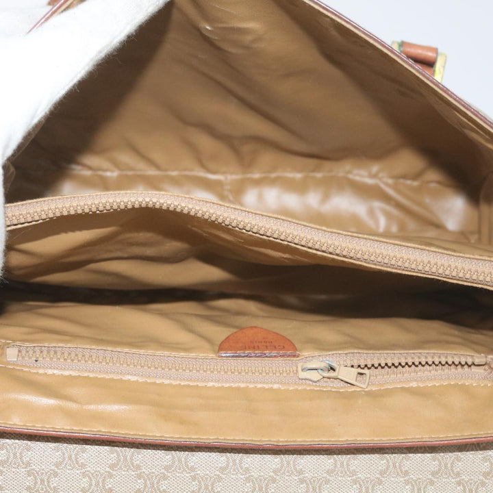 Celine Macadam Canvas Shoulder Bag Beige Auth 60074