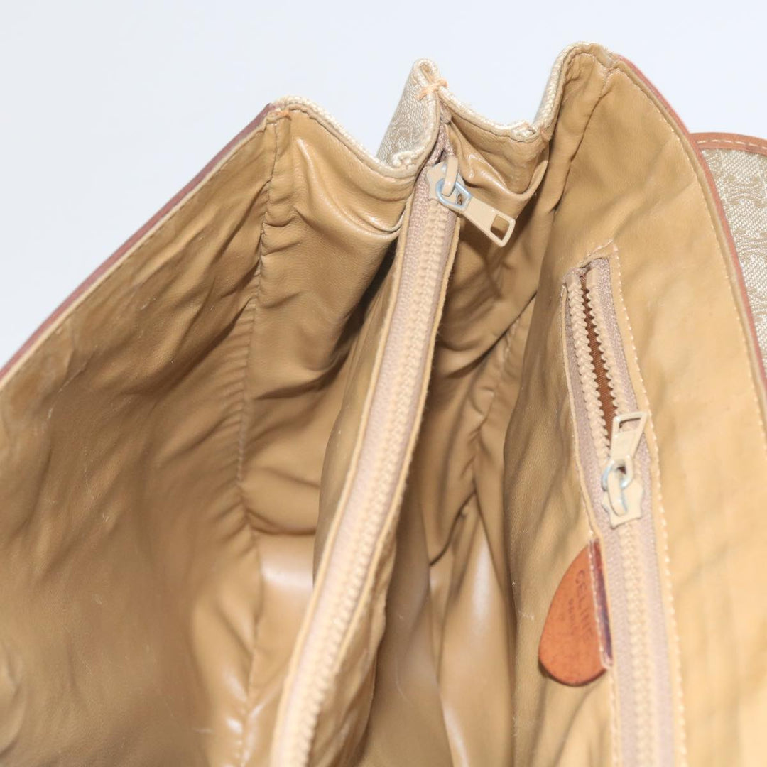 Celine Macadam Canvas Shoulder Bag Beige Auth 60074