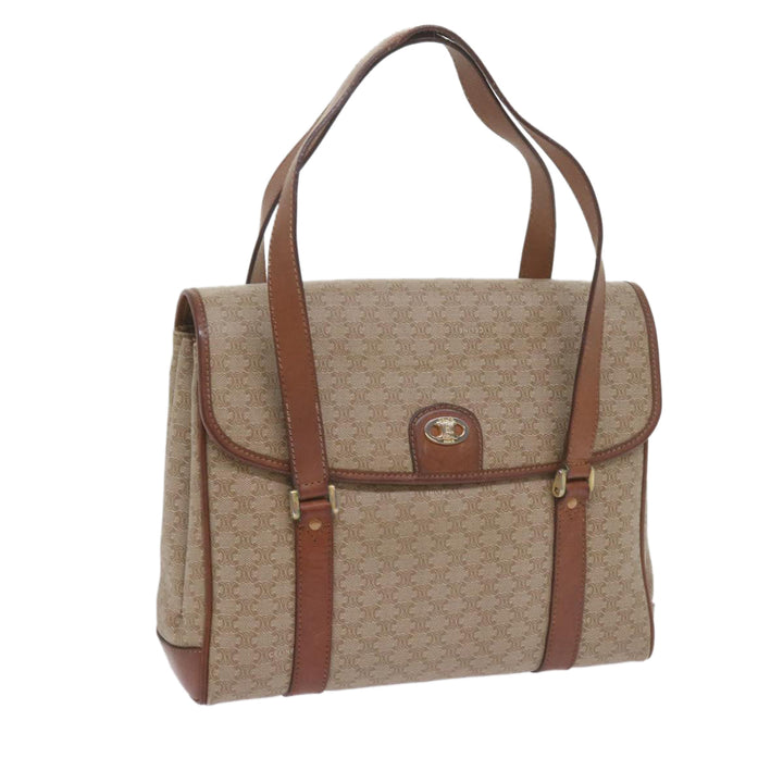 Celine Macadam Canvas Shoulder Bag Beige Auth 60074