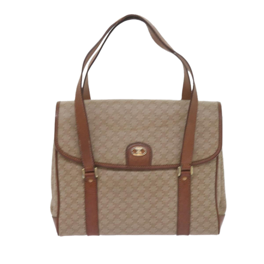 Celine Macadam Canvas Shoulder Bag Beige Auth 60074