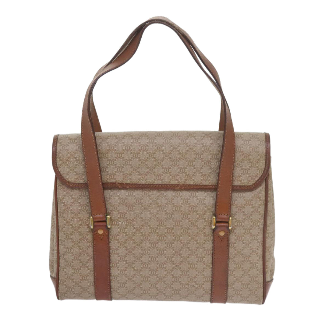 Celine Macadam Canvas Shoulder Bag Beige Auth 60074