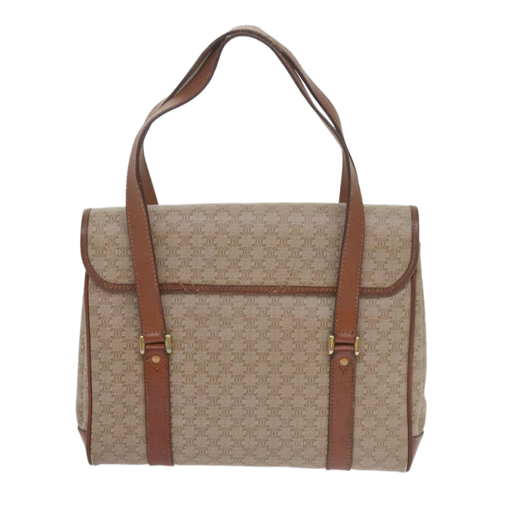 Celine Macadam Canvas Shoulder Bag Beige Auth 60074