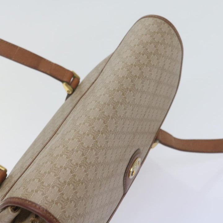 Celine Macadam Canvas Shoulder Bag Beige Auth 60074
