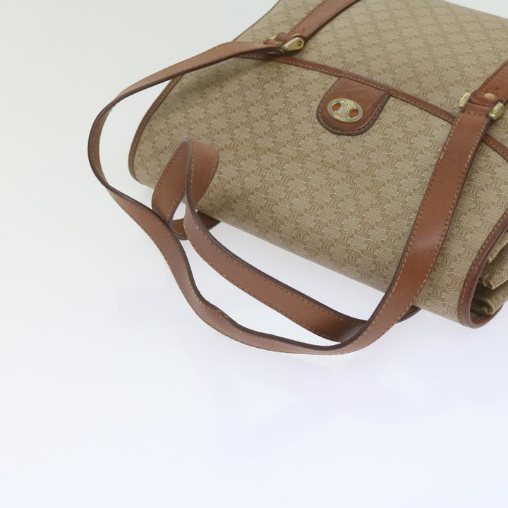 Celine Macadam Canvas Shoulder Bag Beige Auth 60074