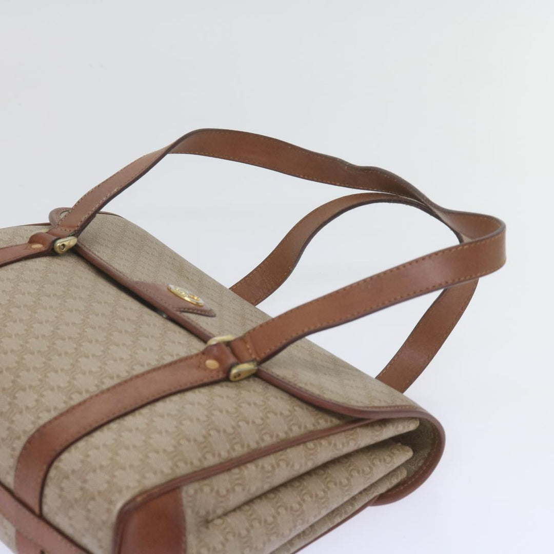 Celine Macadam Canvas Shoulder Bag Beige Auth 60074