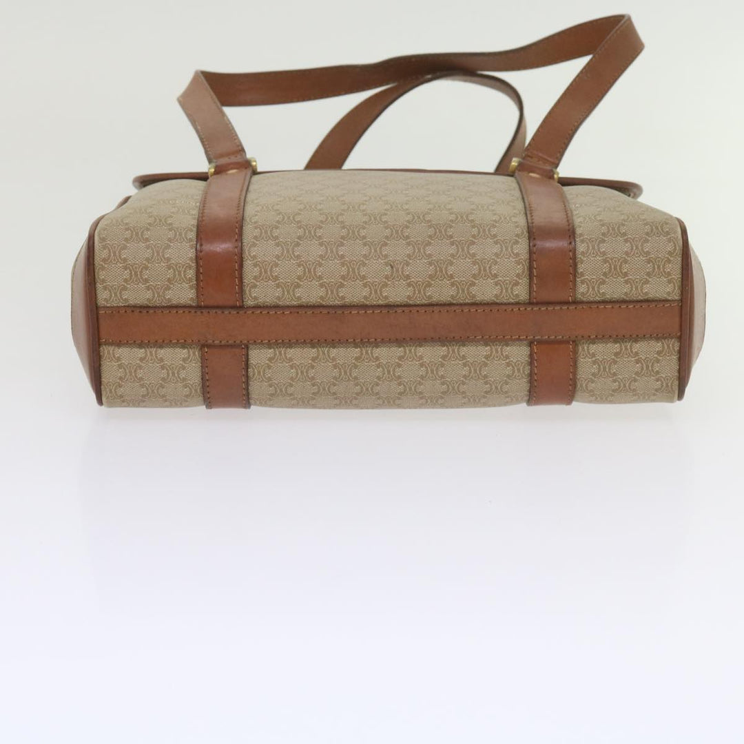 Celine Macadam Canvas Shoulder Bag Beige Auth 60074