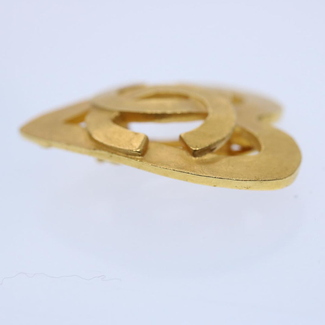 Top Quality Chanel heart Earring Gold Tone CC Auth 60077A