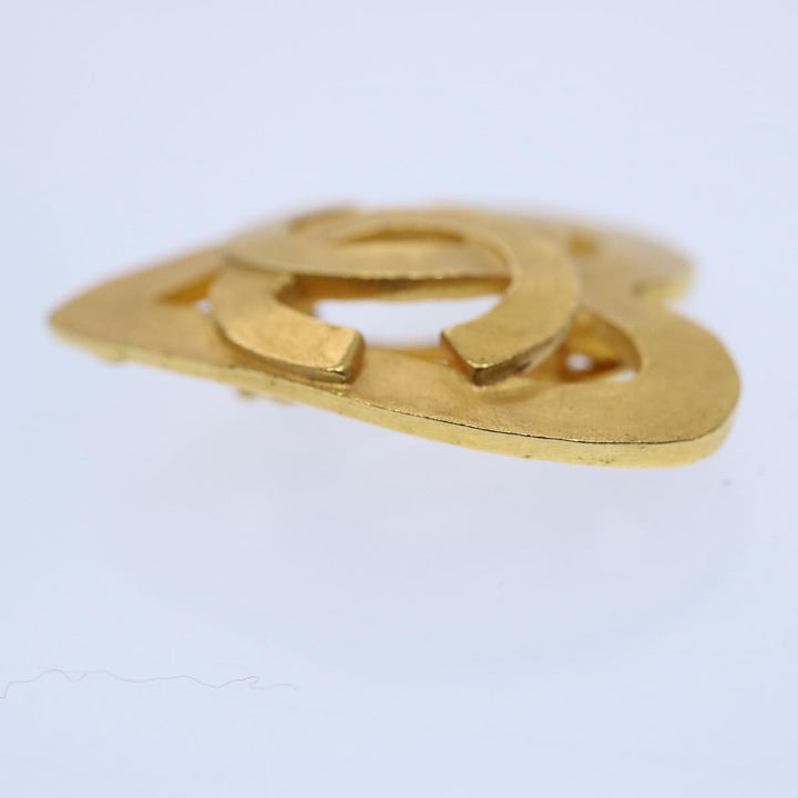 Top Quality Chanel heart Earring Gold Tone CC Auth 60077A