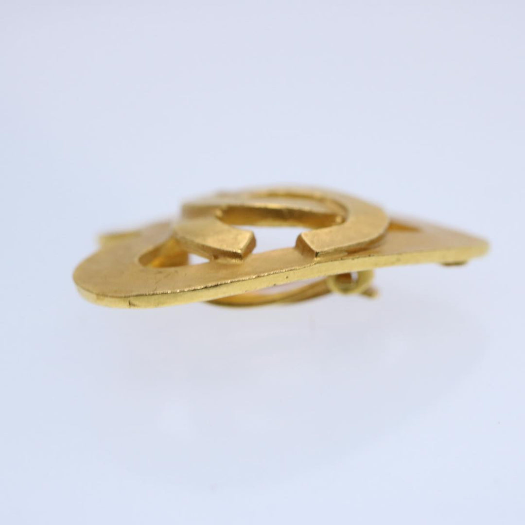 Top Quality Chanel heart Earring Gold Tone CC Auth 60077A