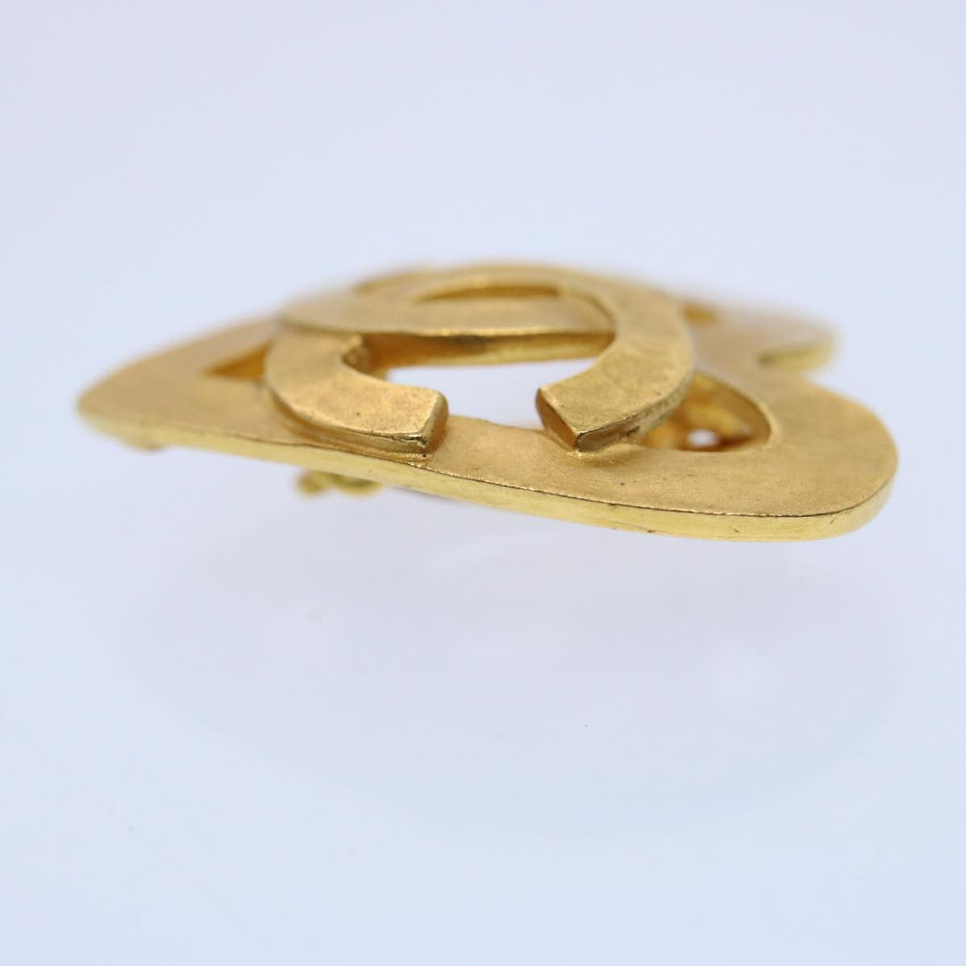 Top Quality Chanel heart Earring Gold Tone CC Auth 60077A