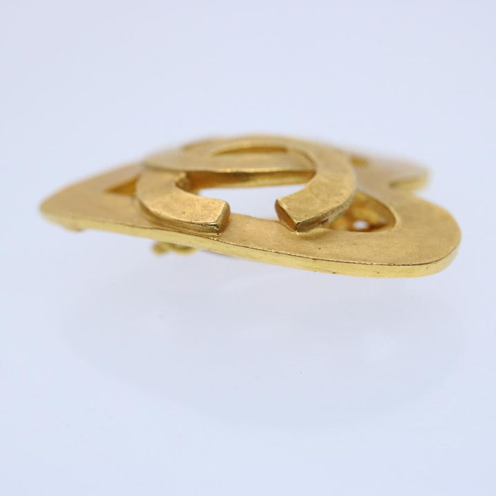 Top Quality Chanel heart Earring Gold Tone CC Auth 60077A