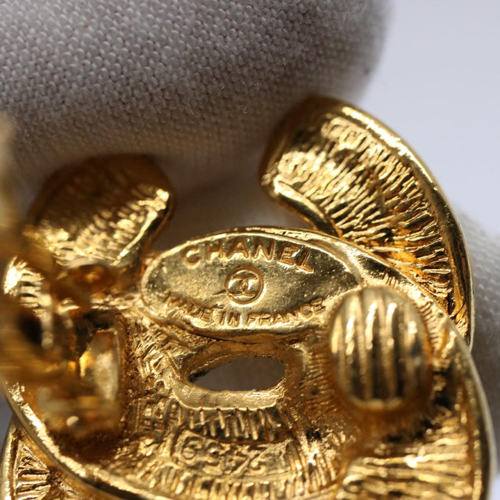 Top Quality Chanel COCO Mark Earring Gold Tone CC Auth 60078A