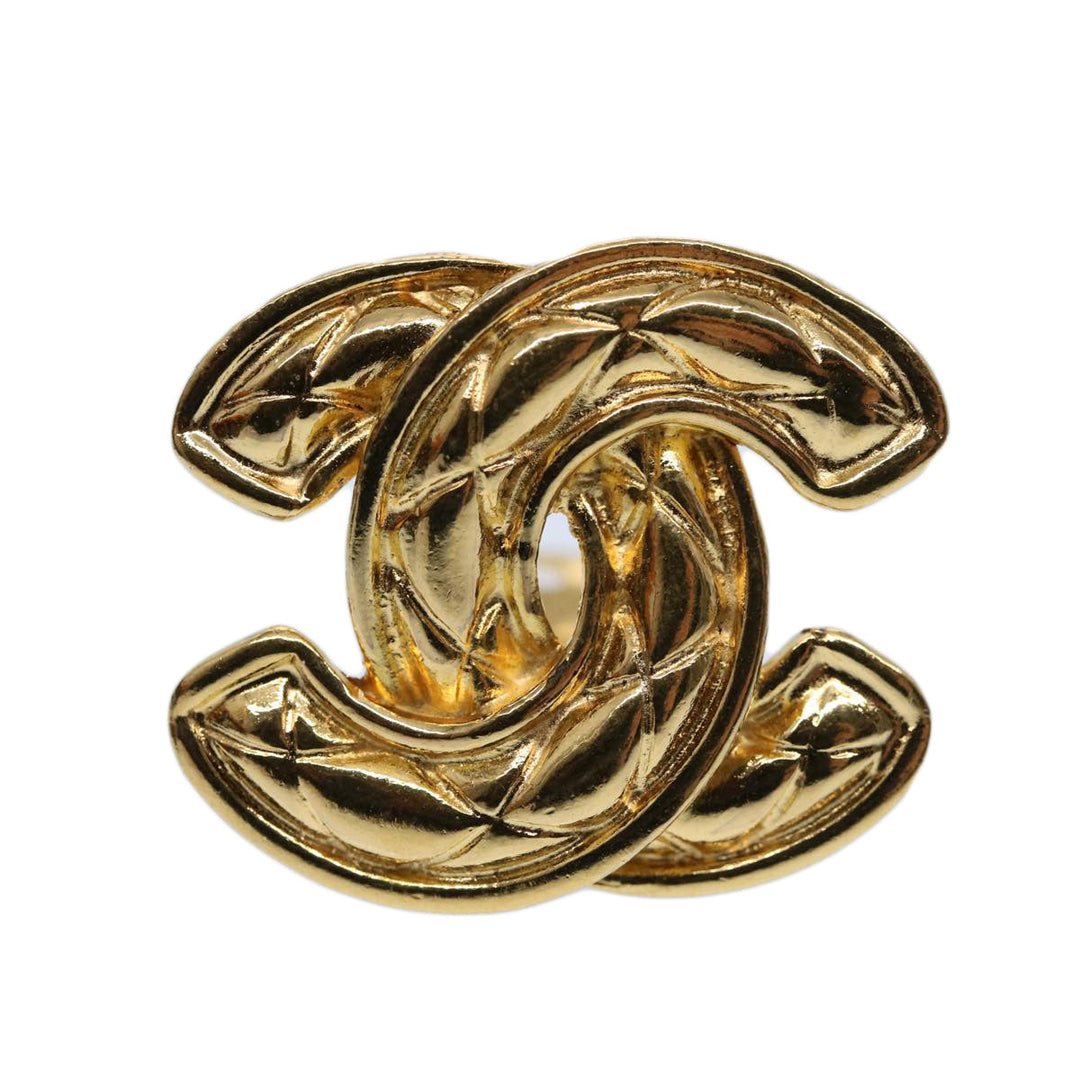 Top Quality Chanel COCO Mark Earring Gold Tone CC Auth 60078A