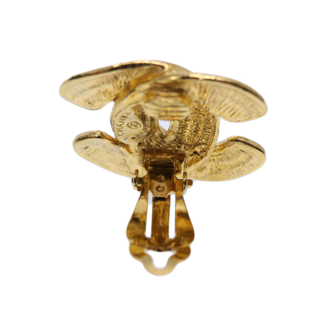 Top Quality Chanel COCO Mark Earring Gold Tone CC Auth 60078A