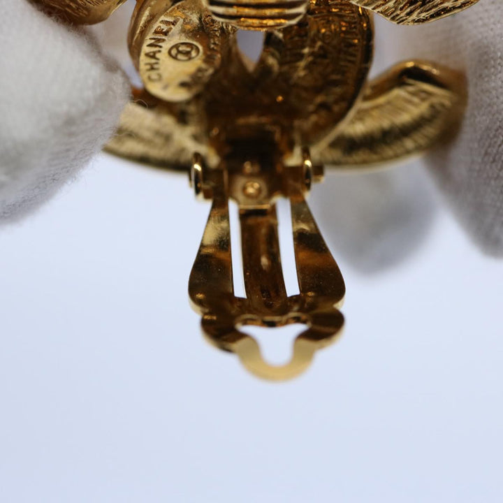 Top Quality Chanel COCO Mark Earring Gold Tone CC Auth 60078A