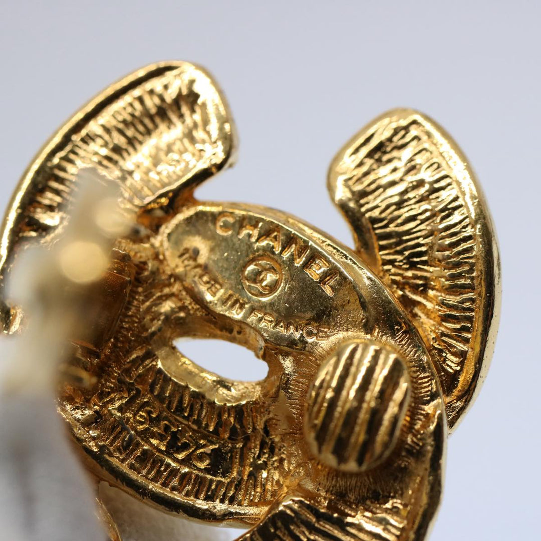 Top Quality Chanel COCO Mark Earring Gold Tone CC Auth 60078A