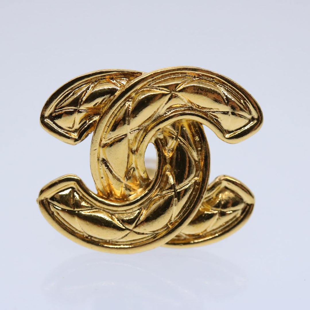 Top Quality Chanel COCO Mark Earring Gold Tone CC Auth 60078A