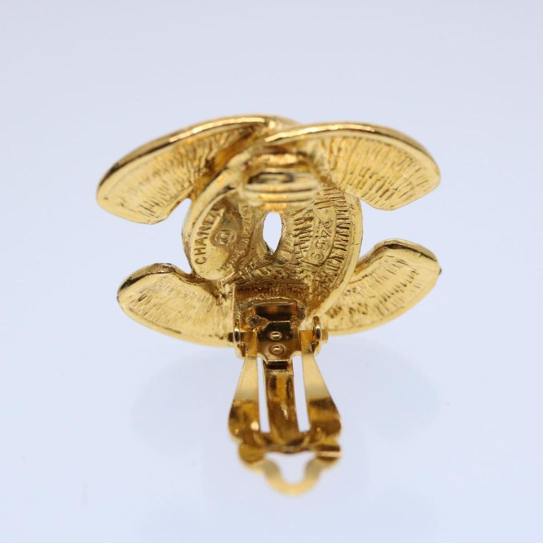 Top Quality Chanel COCO Mark Earring Gold Tone CC Auth 60078A