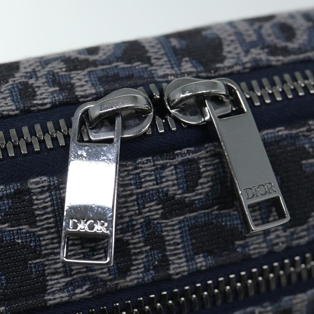 CHRISTIAN Top quality Dior Trotter Canvas Shoulder Bag Navy Auth 60082A