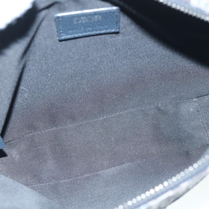 CHRISTIAN Top quality Dior Trotter Canvas Shoulder Bag Navy Auth 60082A