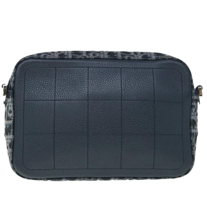 CHRISTIAN Top quality Dior Trotter Canvas Shoulder Bag Navy Auth 60082A