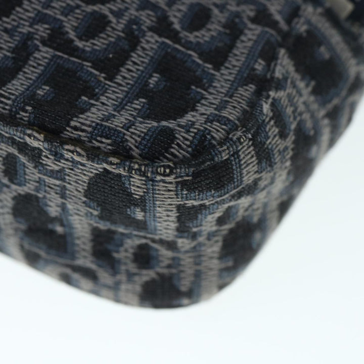 CHRISTIAN Top quality Dior Trotter Canvas Shoulder Bag Navy Auth 60082A