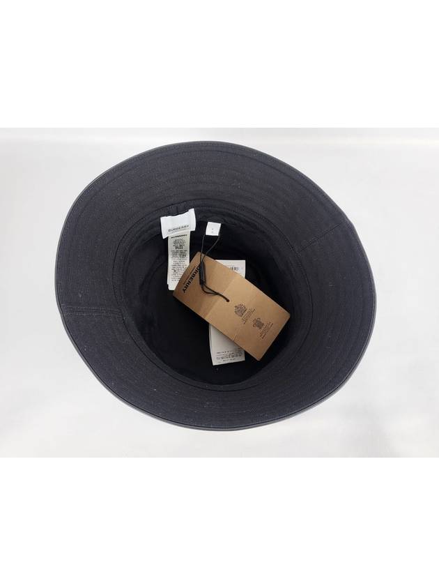 Burberry Horseferry Motif Cotton Bucket Hat Black