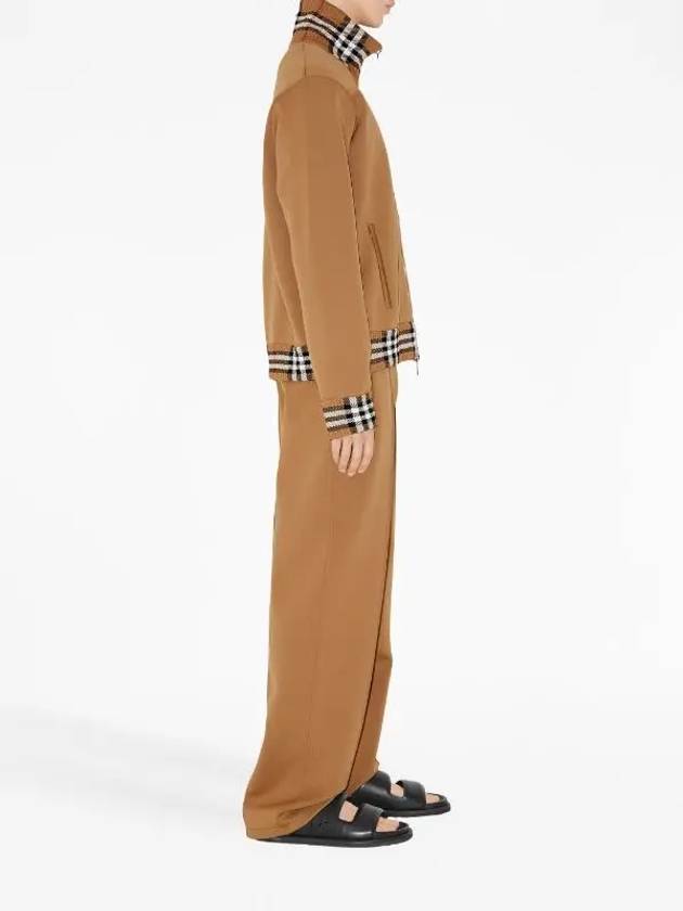 Burberry Men's Check Trim Track Jacket Camel